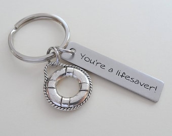 Volunteer Appreciation Gift Keychain, Lifesaver Charm, Volunteer Gift, Employee Gift, Coworker Gift, Work Team Gift, Thank You Gift Teacher