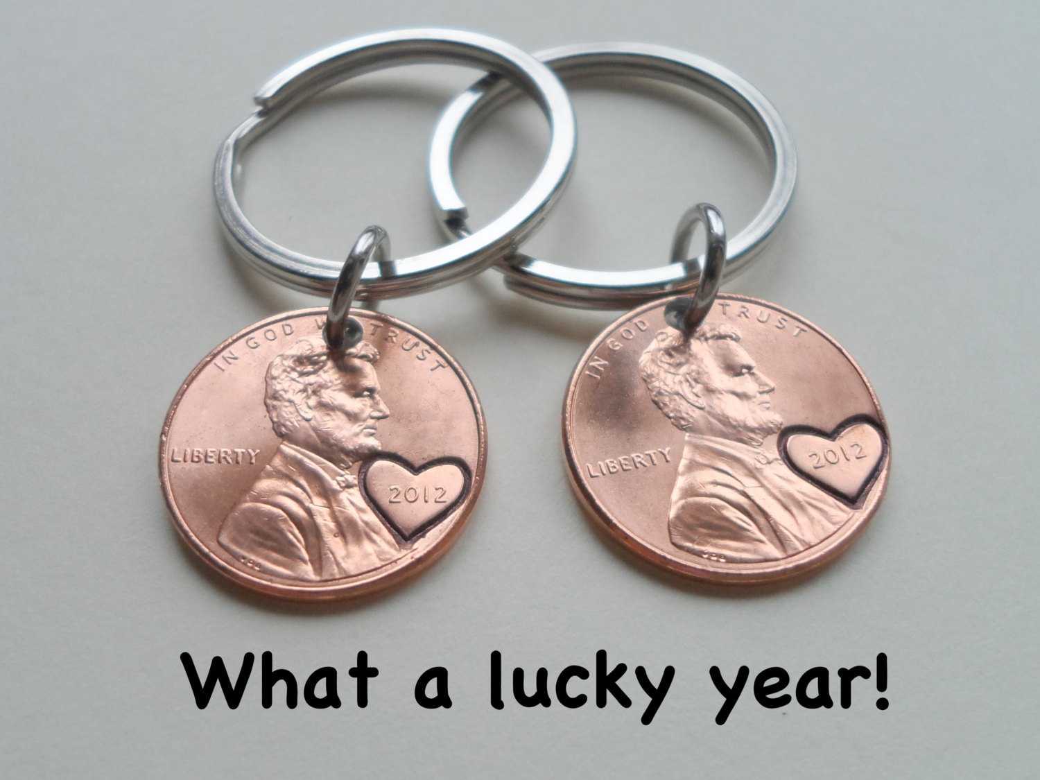 Heart Stamped Penny Pair