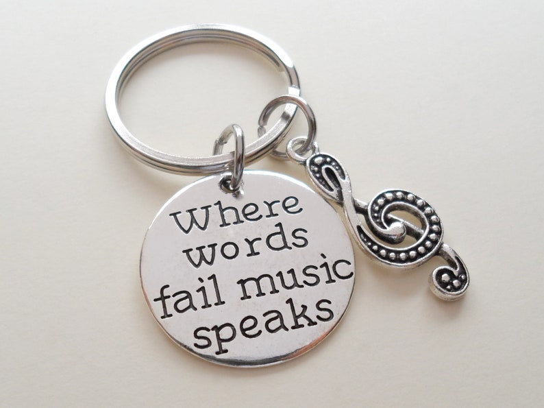 Music Speaks Keychain Musician Keychain Gift Teacher image 1