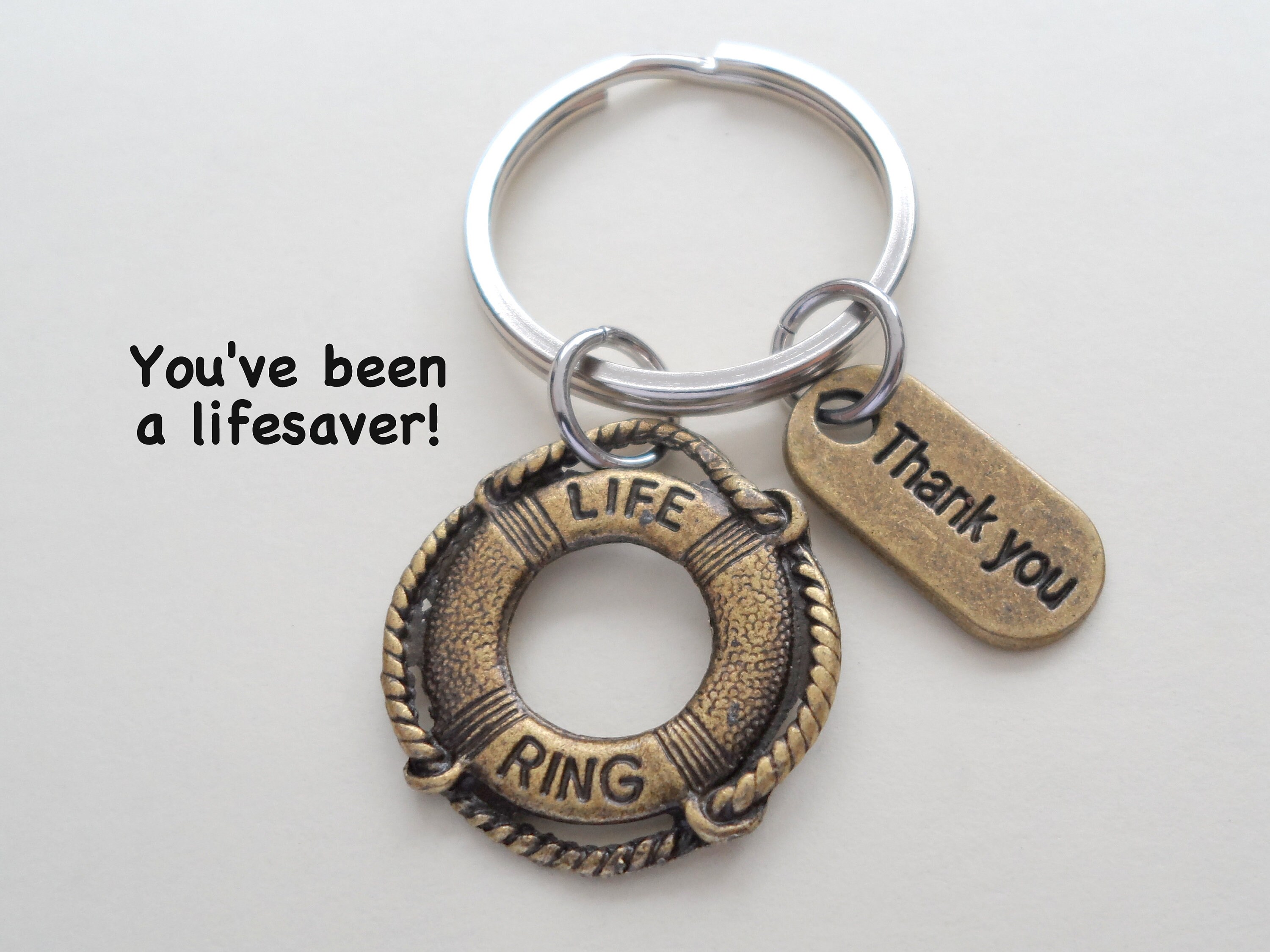 Volunteer Appreciation Gift Keychain Bronze Lifesaver Charm Etsy