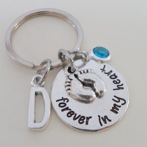 Forever in My Heart Baby Feet Keychain, Mommy's Keychain, Daddy's Keychain, Father's Keychain, Memorial Keychain Gift, Miscarriage Keychain image 3