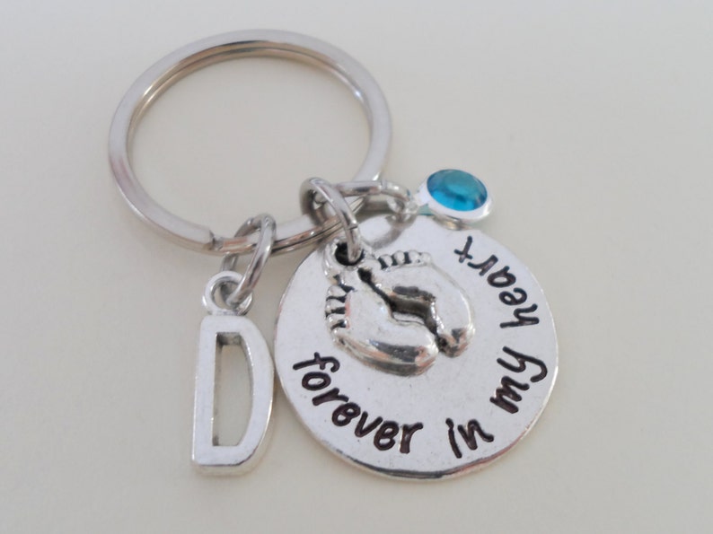 Forever in My Heart Baby Feet Keychain, Mommy's Keychain, Daddy's Keychain, Father's Keychain, Memorial Keychain Gift, Miscarriage Keychain image 3