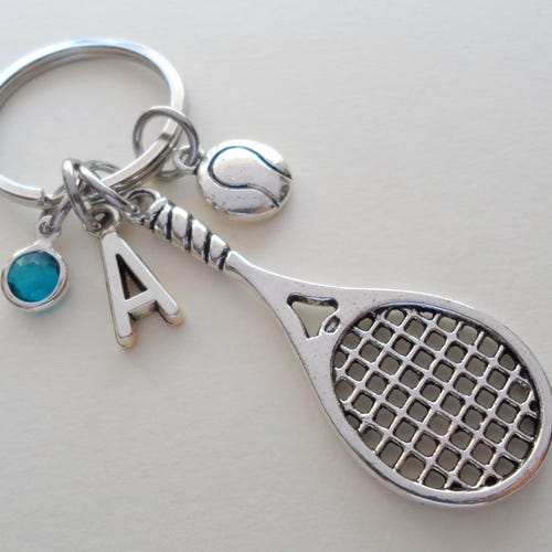 Tennis Keychain, Tennis Player Keychain, Tennis Racquet Keychain, Tennis Gift, Sport Keychain, Team Gift