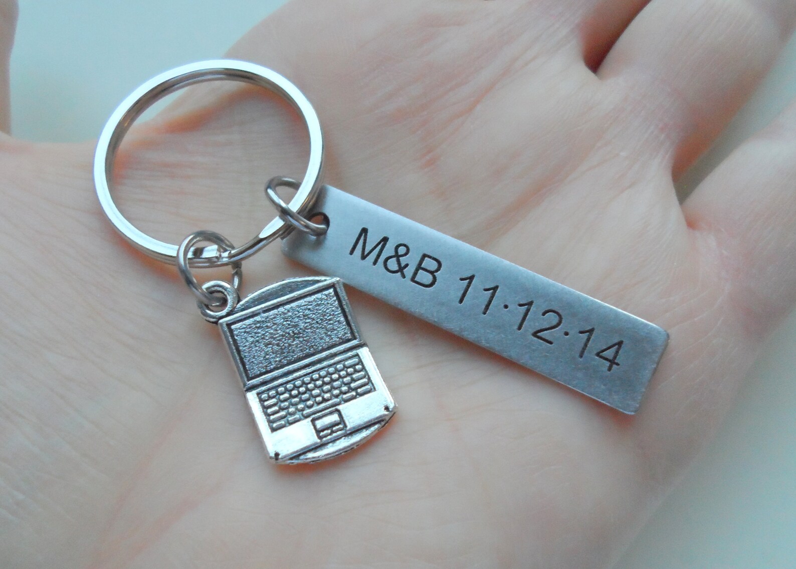 Computer Keychain Laptop Charm Keychain Custom Couples Etsy