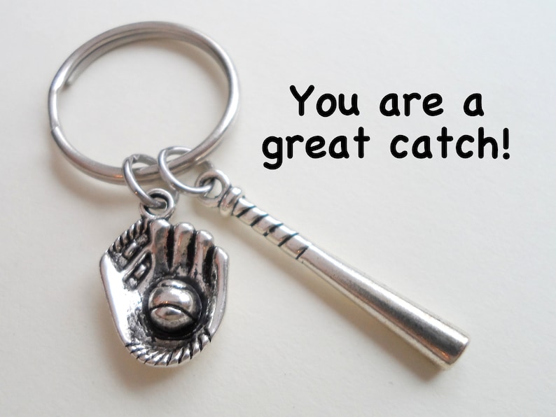 Baseball Keychain Couples Keychain Baseball Player Keychain Etsy