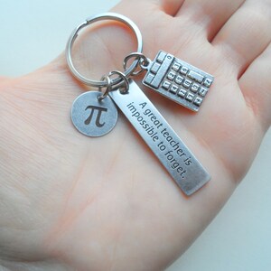 Math Key Ring Mathematics Teacher Keychain, Pi & Calculator Charm Keychain With Great ...