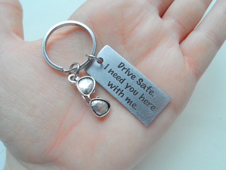 Drive Safe Keychain Promise Engraved Keychain Custom Etsy