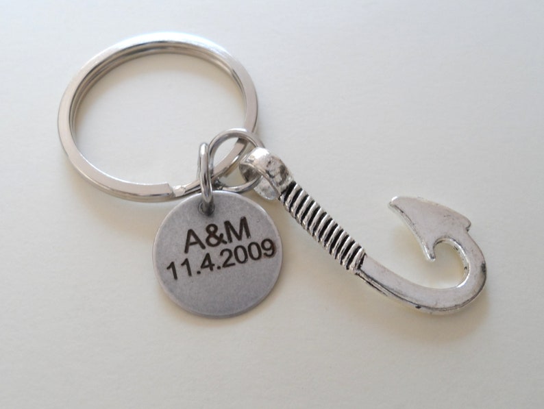 Fish Hook Keychain Couples Keychain Anniversary Gift for Etsy UK
