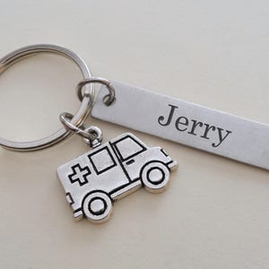 Ambulance Keychain, Medical Keychain, EMT Keychain, Paramedic Medical Student Gift, EMT Gift, Couples Keychain, Graduate Gift, Staff Gift