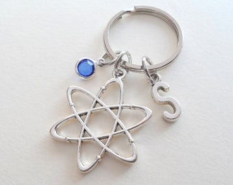 Atom Keychain, Science Keychain, Physics Keychain, Graduation Gift, Gift for Graduate, Chemistry Keychain