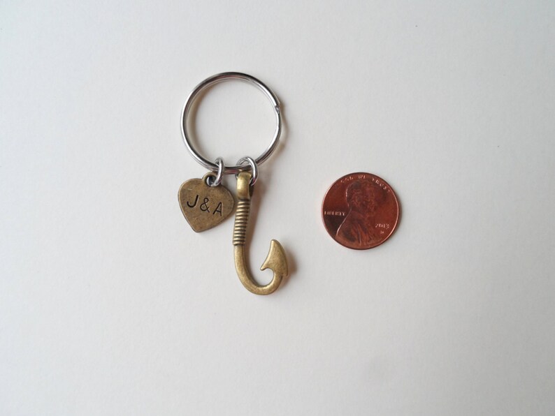 Fish Hook Keychain Couples Keychain Anniversary Gift for Etsy