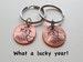 2 Personalized Penny Keychains, Anniversary Gift, Husband Wife Key Chain, Boyfriend Girlfriend Gift, Customized Couples Keychains, 7 Year 