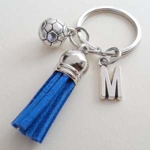 Soccer Keychain, Soccer Player Keychain, Soccer Ball Charm & Tassel Keychain Gift, Sport Keychain, Team Gift