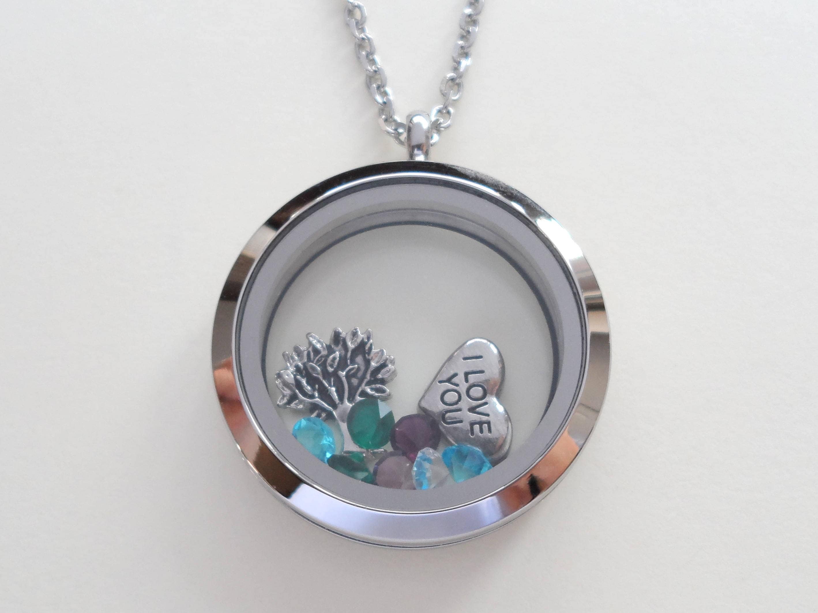 Faceted Apatite Necklace \u2014 Sterling Om Charm Sterling Dangle Charms