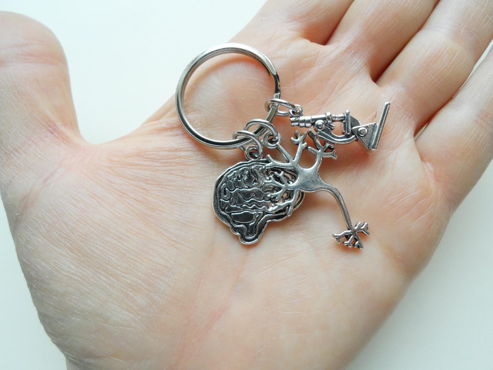 Psychologist or Neuroscientist Appreciation Keychain With Brain Charm ...