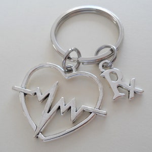 Pharmacist & Heart Charm Keychain Gift, Health Professionals Appreciation Gift, Staff Coworker Gift, Chemist Gift, Thank you Gift