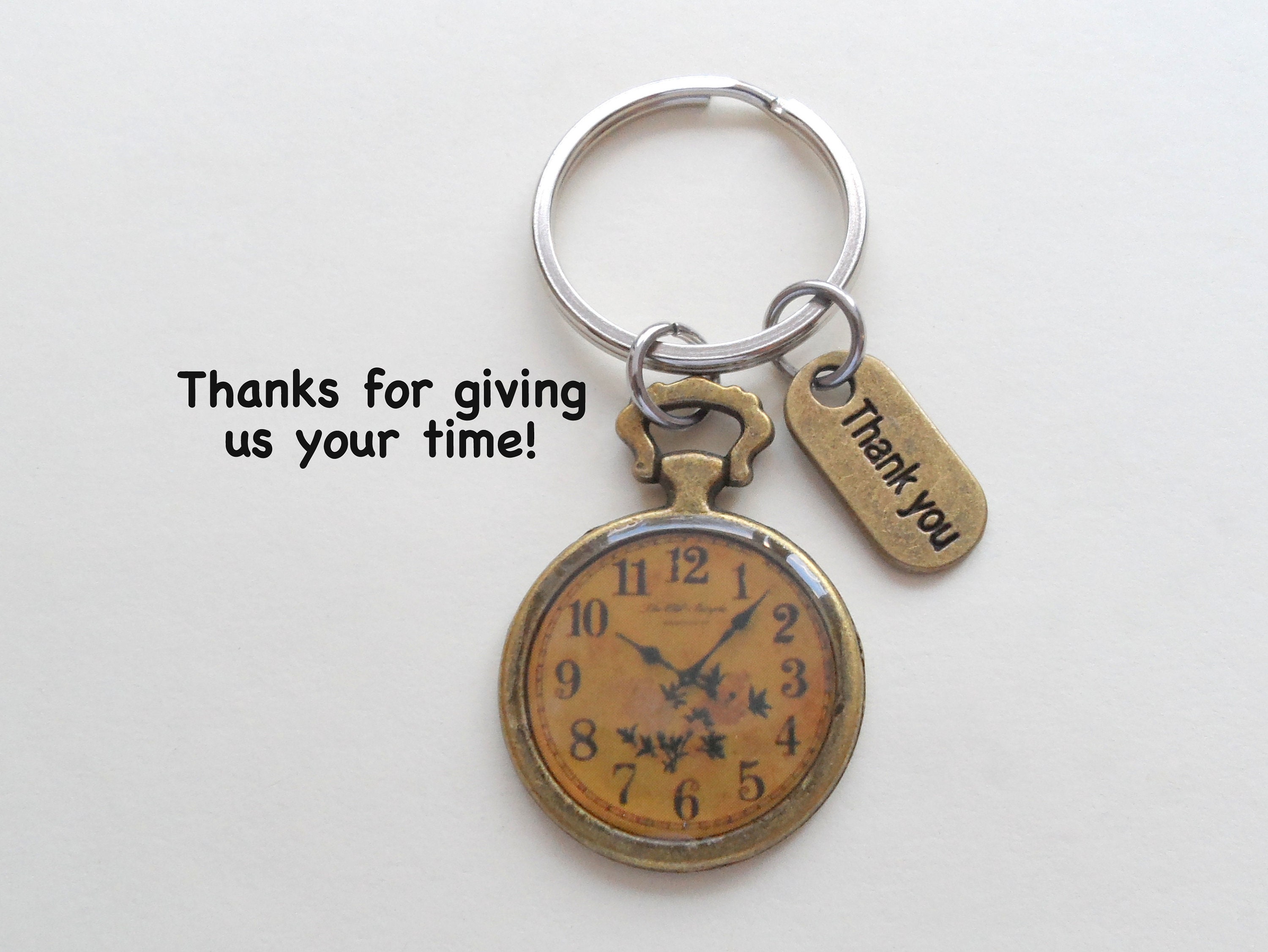Volunteer Appreciation Gift Keychain Bronze Clock Charm - Etsy