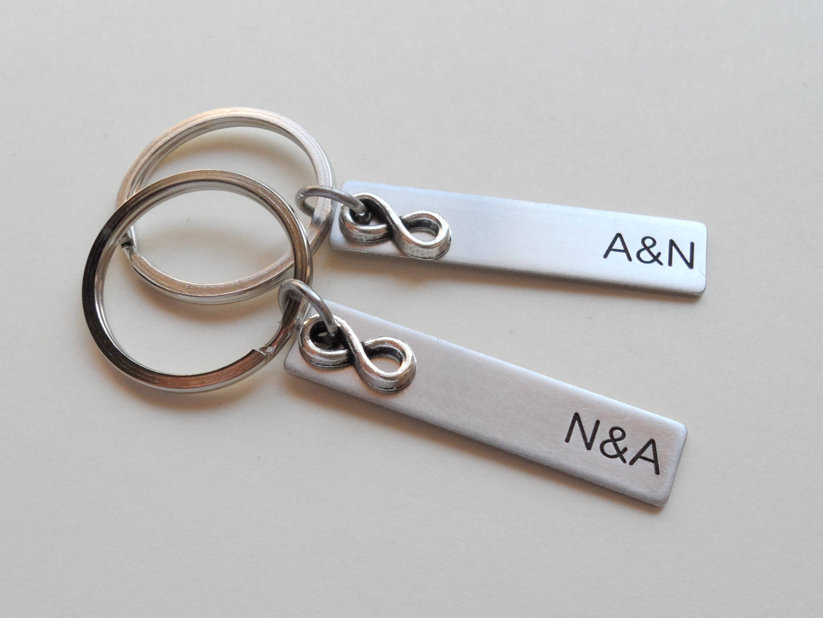 Couples Keychains Engraved Tag Keychains Wedding Gift Etsy