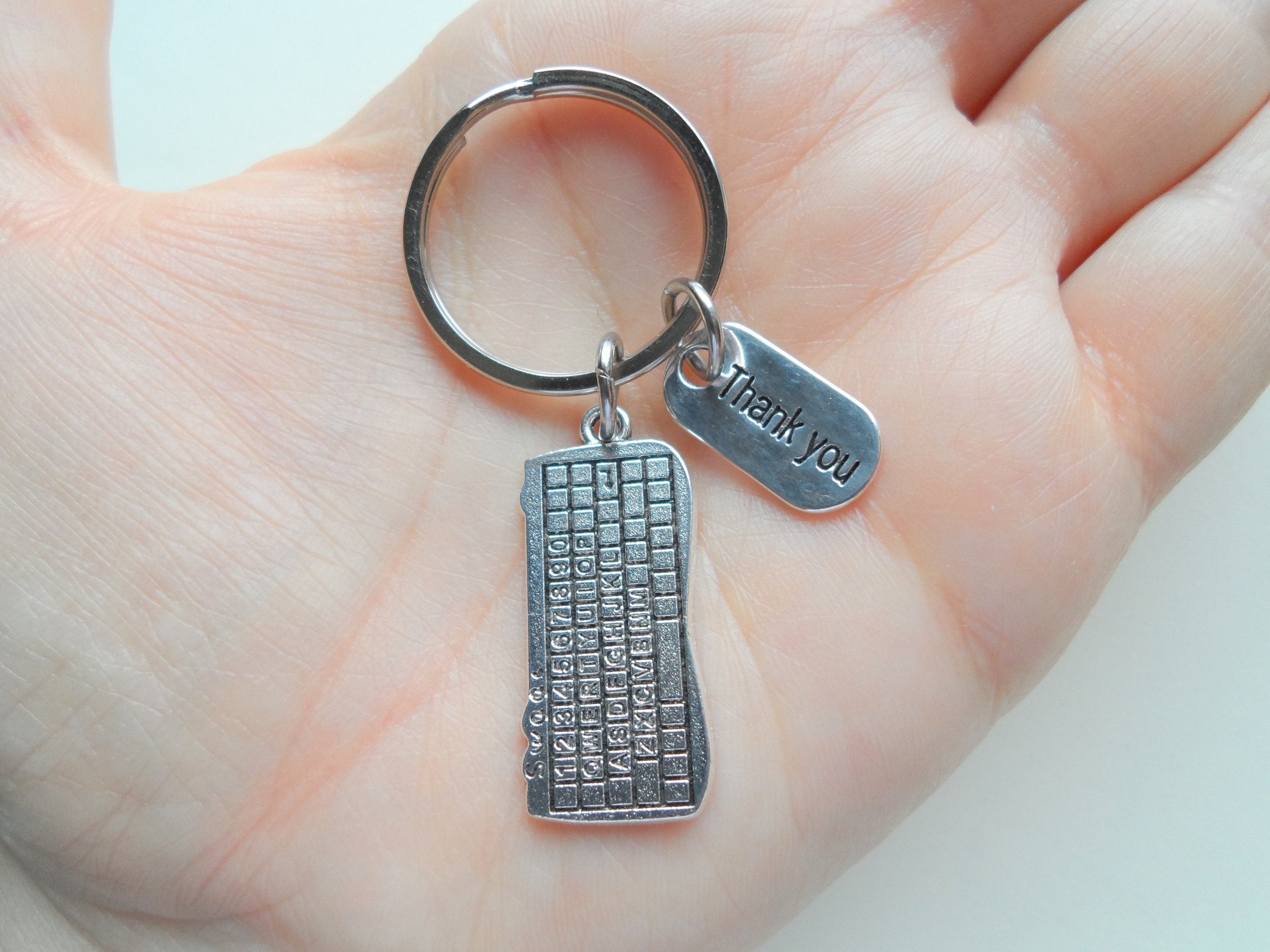 Computer Keyboard Keychain Employee Gift Keychain Telework Etsy