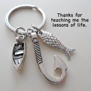 Fishing Keychain For Dad, Father's Day Gift Keychain, Fathers Gift, Gift for Dad, Fisherman Dad Key Chain