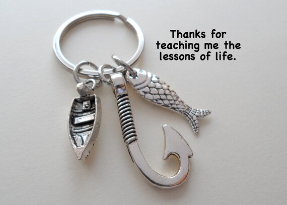 Fishing Keychain For Dad, Father's Day Gift Keychain, Fathers Gift, Gift for Dad, Fisherman Dad Key Chain