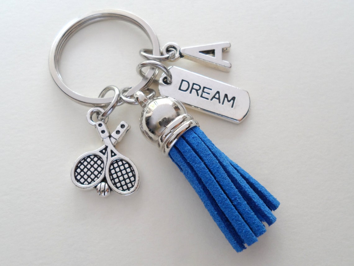 Tennis Keychain Tennis Player Keychain Tennis Rackets Charm Etsy
