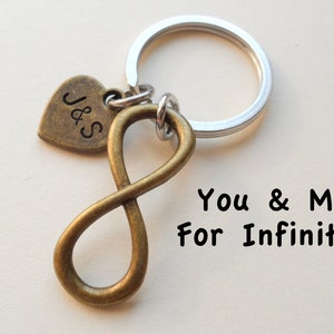 Bronze Infinity Symbol Keychain Gift, Couples Anniversary, Gift for Girlfriend Boyfriend Best Friends, Key Chain 8 Year Anniversary Gift
