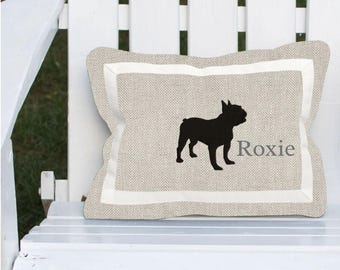 Hundename Kissen Frenchie Silohouette Kissen Personalisierte Französische Bulldogge Liebhaber Geschenk