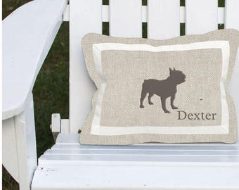Hundename Kissen Frenchie Silohouette Kissen Personalisierte Französische Bulldogge Liebhaber Geschenk