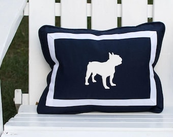 Frenchie Silohouette Kissen Personalisierte Französische Bulldogge Liebhaber Geschenk