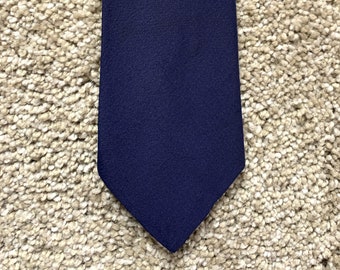 Vintage 50s Blue Pleated Hand Painted Tie