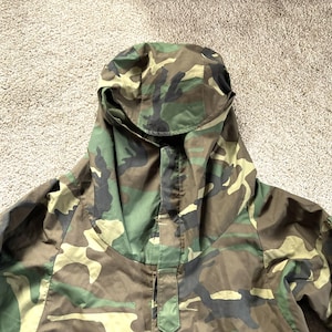 Vintage 80s Military Extended Cold Weather Parka Camo XSmall Short