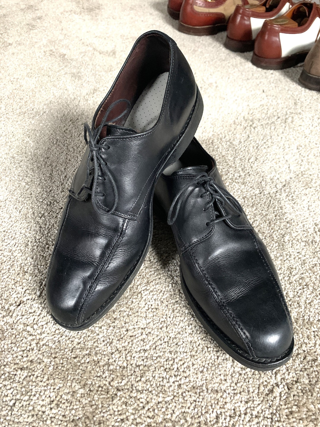 Vintage Allen Edmonds Black Bicycle Toe Shoes 11D - Etsy