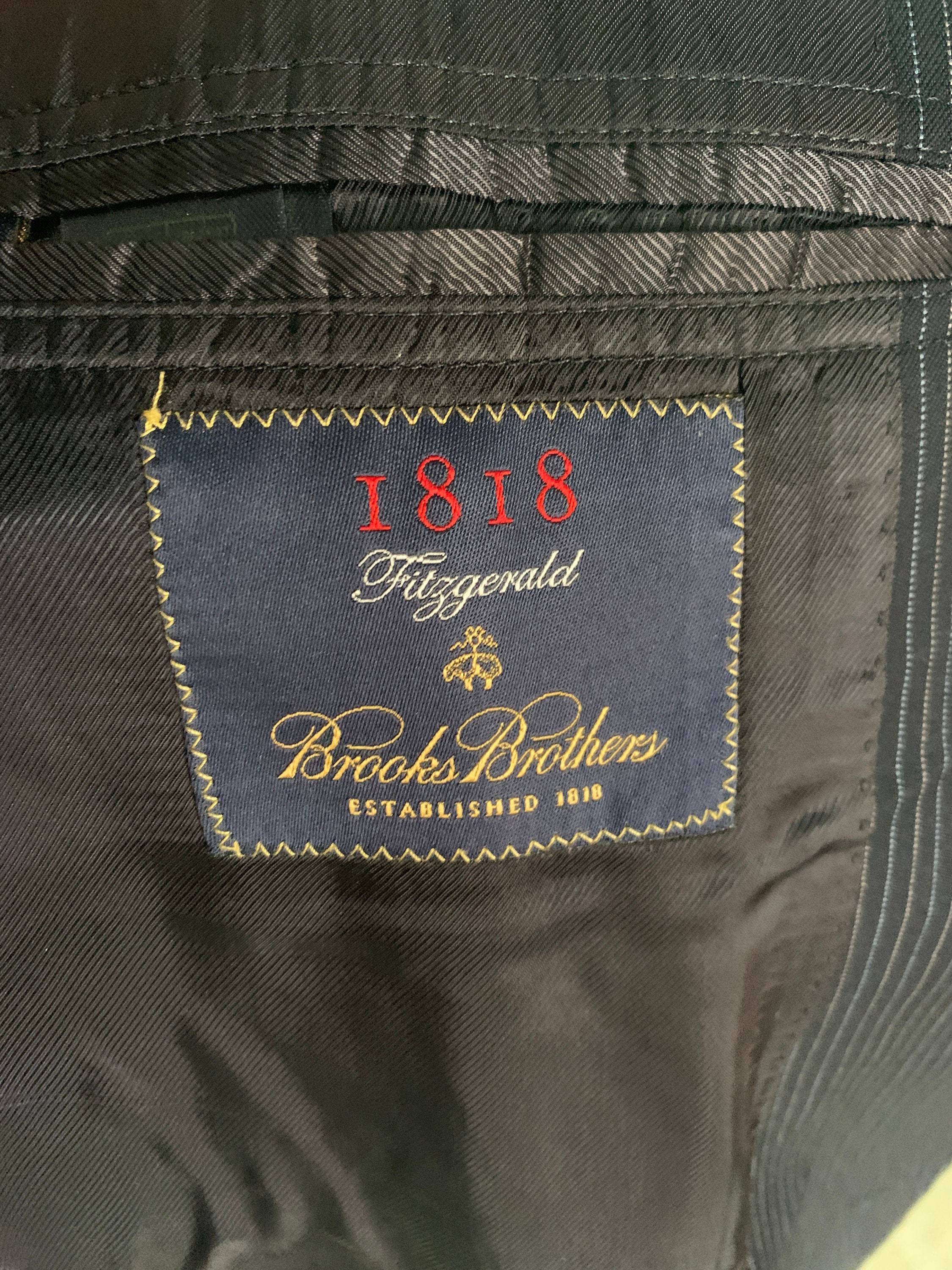 Newer Vintage Brooks Brothers 1818 Fitzgerald Dark Blue Pinstripe 
