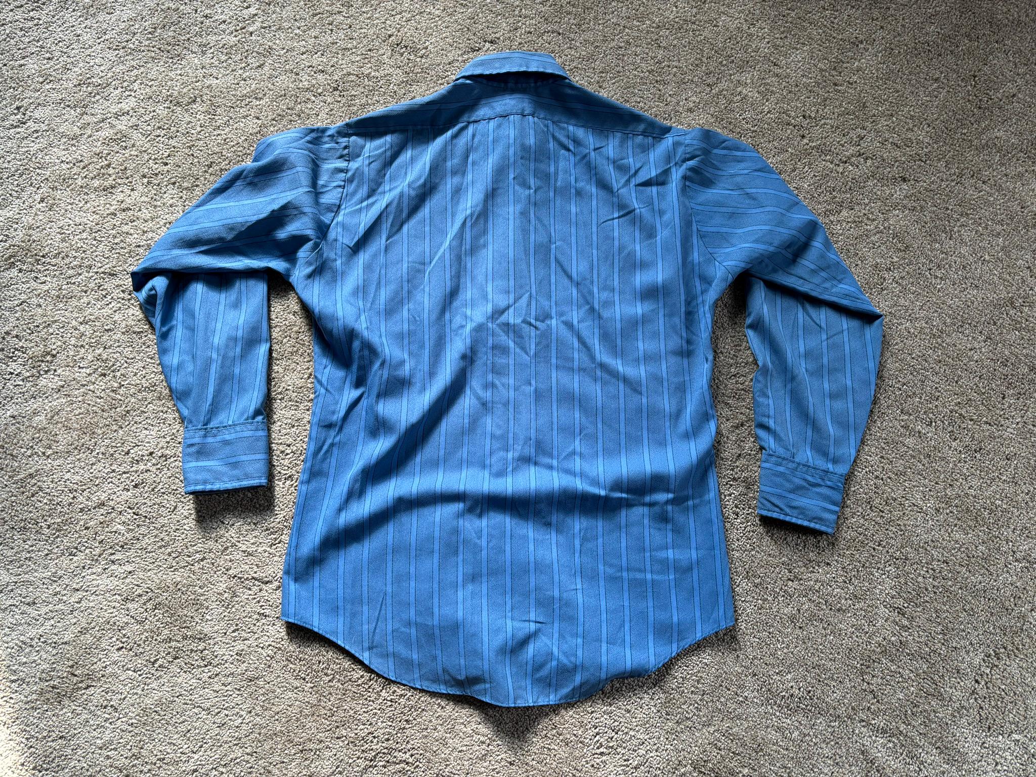 Vintage 60s Hampshire House Van Heusen Blue Blue Black Stripe