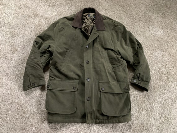 Vintage 80s Brooks Brothers Green Moleskin Leather Collar Vintage 80s Brooks Brothers Green Moleskin Leather Collar