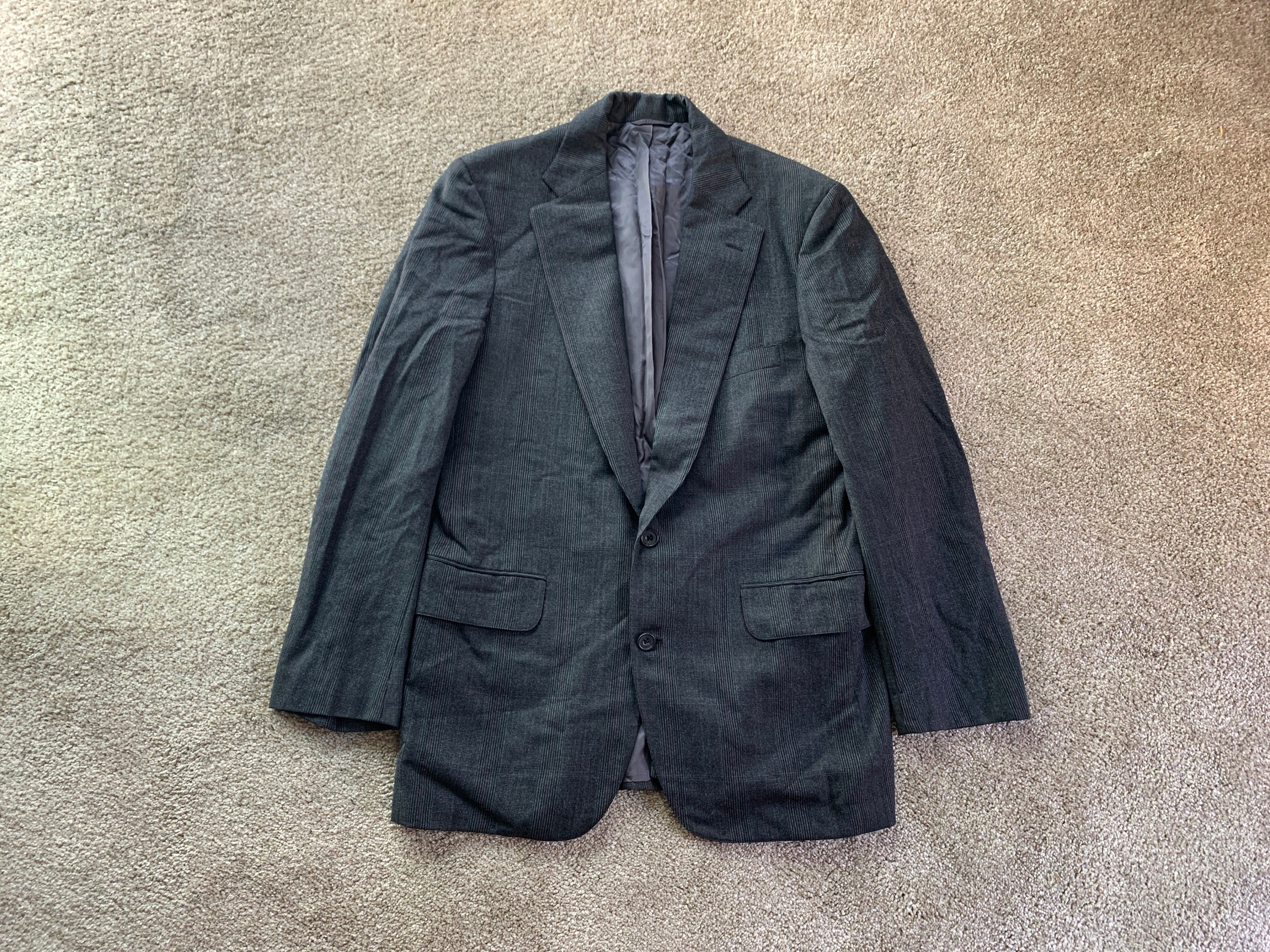 Vintage 80s Norman Hilton Dark Gray Multicolor Glen Plaid Flannel