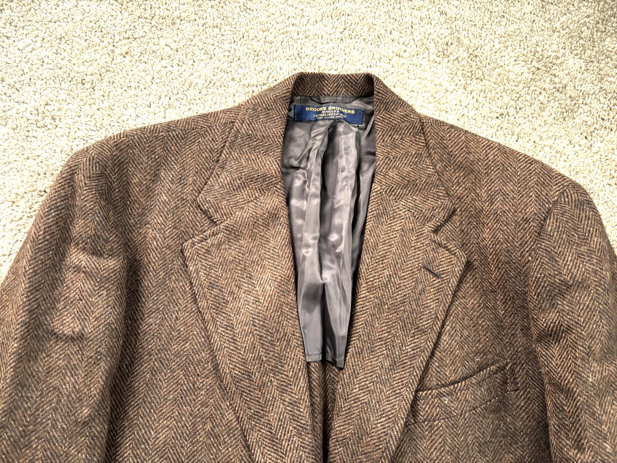 その他 [the vintage] Brooks Brothers FALL 1970 Vintage 70s Brooks Brothers Brown Herringbone 3 Roll 2 Tweed Sack