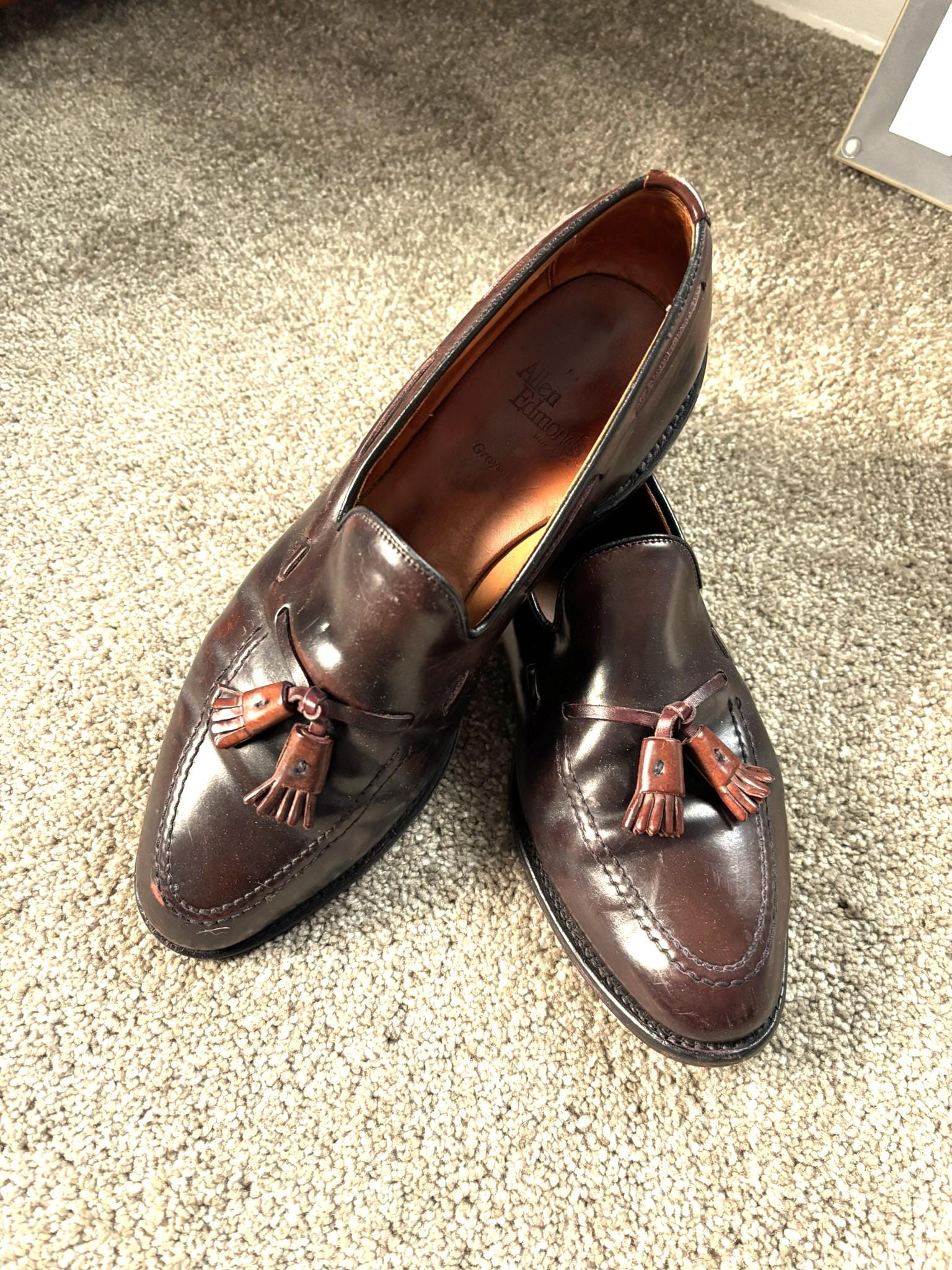 Allen Edmonds Leather Chelsea Kiltie Tassel Loafers (Burgundy) Allen Edmonds Dalton Burgundy Tassel Kiltie Loafers 8 | eBay main image 4