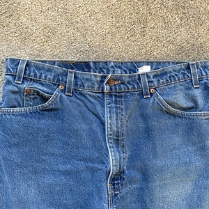 Vintage 80s Levis 505 Orange Tab Regular Fit Straight Leg Jeans 39x28