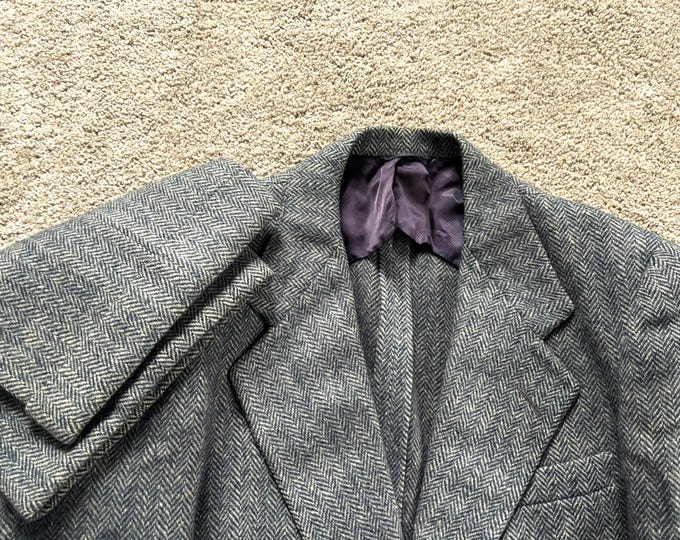 Vintage Suit - Tweed Suits - Herringbone Suits Blue