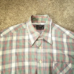 Vintage 70s JCPenney Red Green Blue Plaid Shirt XL