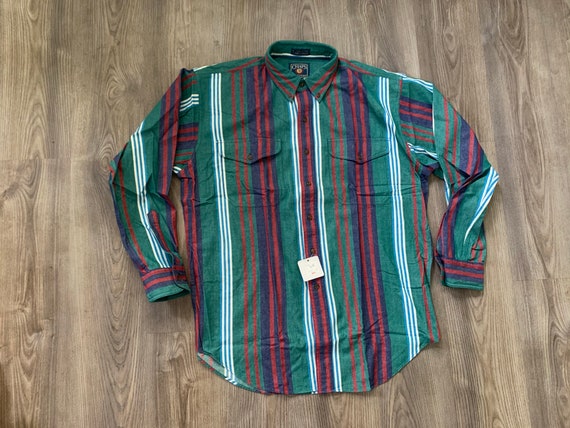 Vintage CHAPS by RL Red Fine Check Shirt 90s Retro
