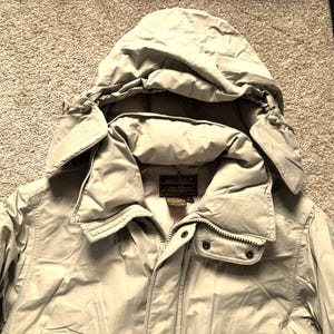 Vintage 80s Eddie Bauer Taupe Heavy Goose Down Parka Small