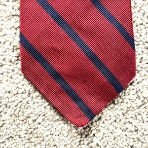 Vintage 70s Brooks Brothers Red Blue Regimental Repp Stripe Tie