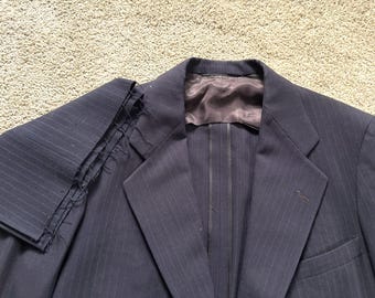 Vintage 1930s Middishade Blue Pinstripe Suit 36, 33 Waist