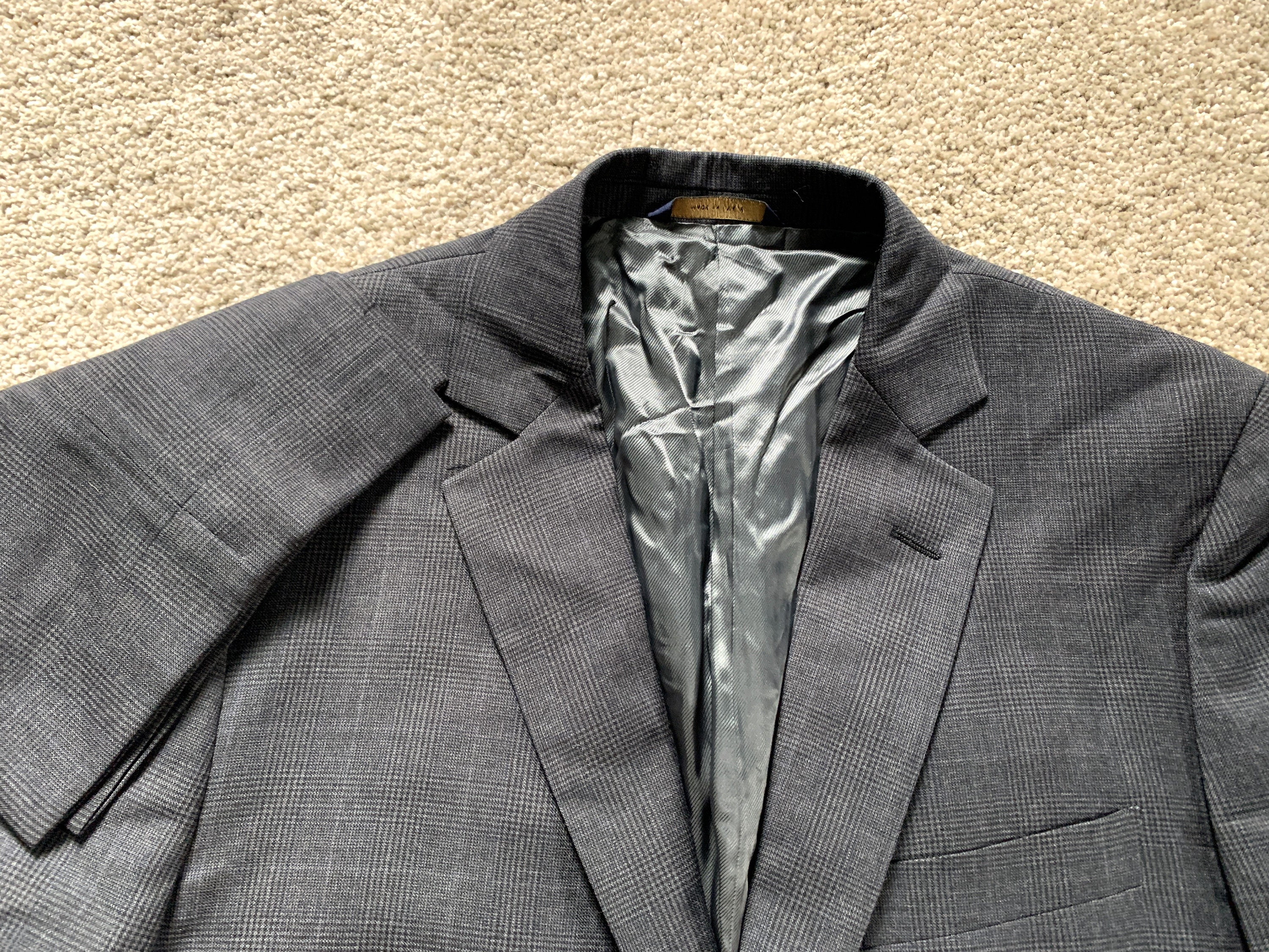 Newer Vintage Brooks Brothers 1818 Fitzgerald Dark Gray Plaid Suit