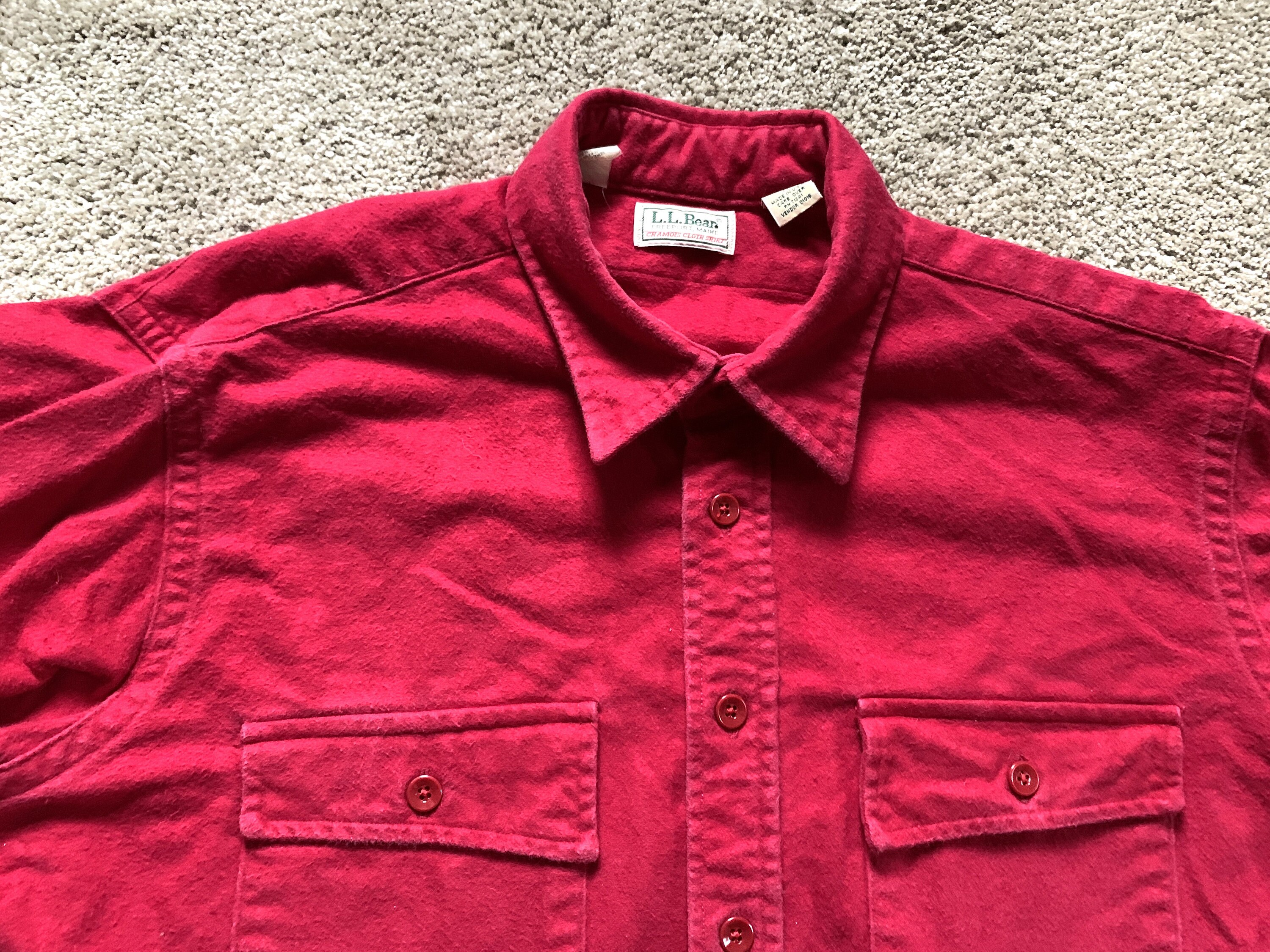 Vintage 80s LL Bean Red Chamois Cloth Shirt 17 Tall - Etsy Vintage 80s LL Bean Red Chamois Cloth Shirt 17 Tall - Etsy