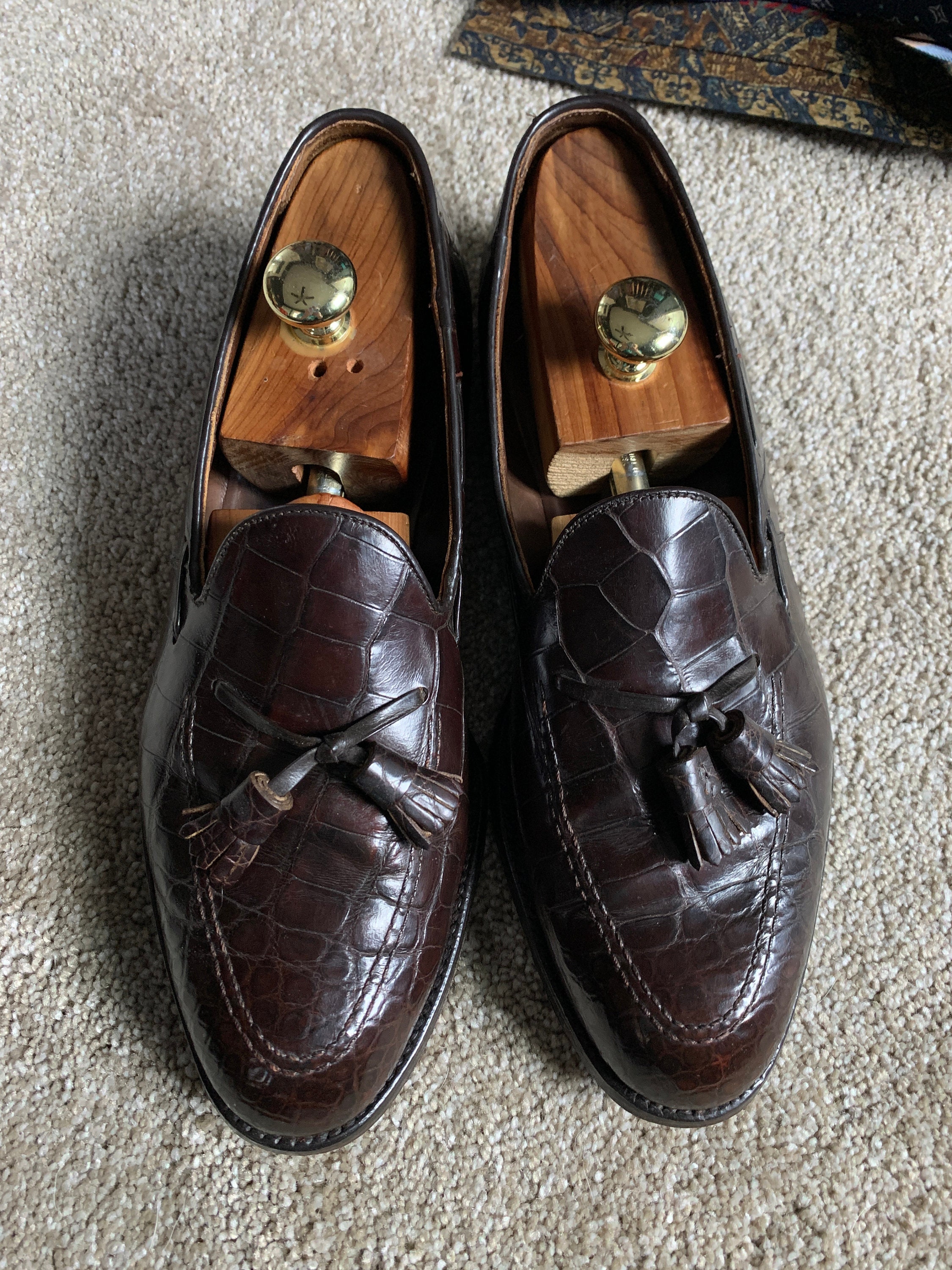 Vintage 80s Footjoy Brown Alligator Tassel Loafers 11.5E - Etsy