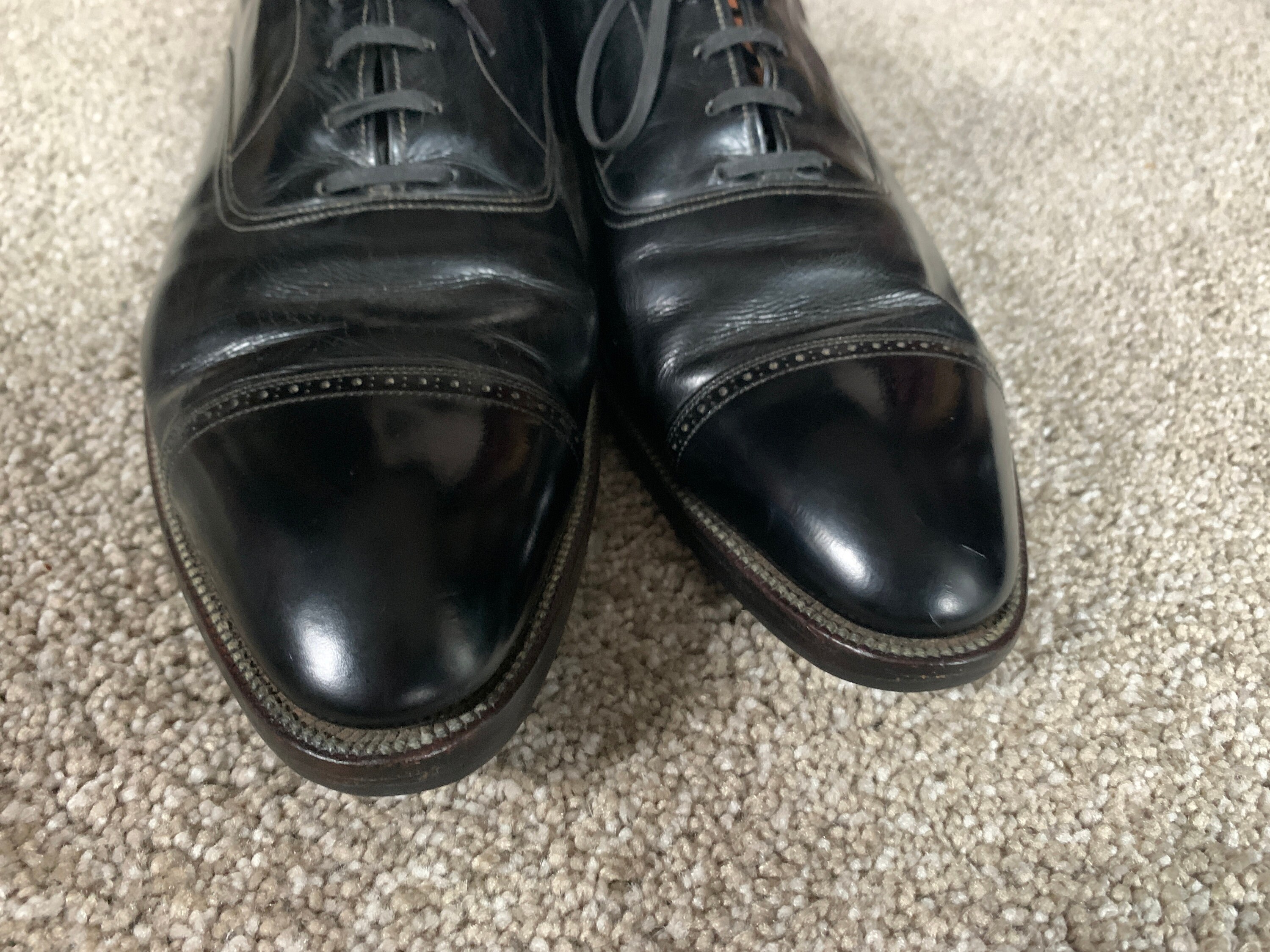 Vintage 40s Stetson Saratoga Black Cap Toe Shoes 12.5B - Etsy 